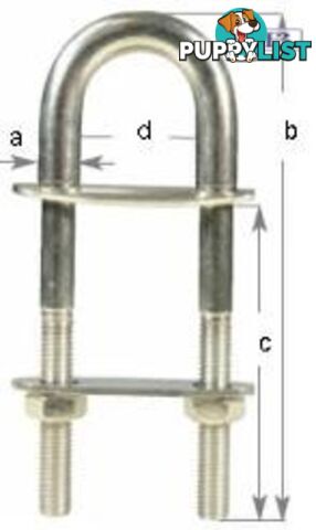 'U' Bolt Stepped 90mm