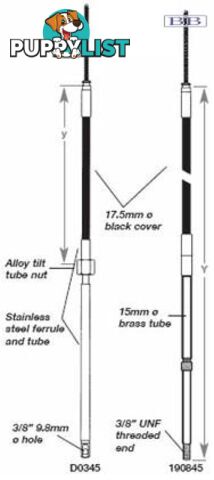 D0345 - TFX steering cable - 3.00m