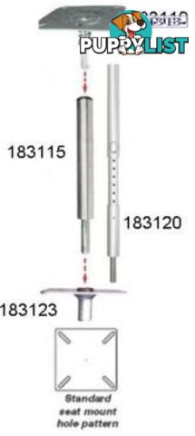 Marine Hi-Lo Boat Seat pedestal system sold in parts