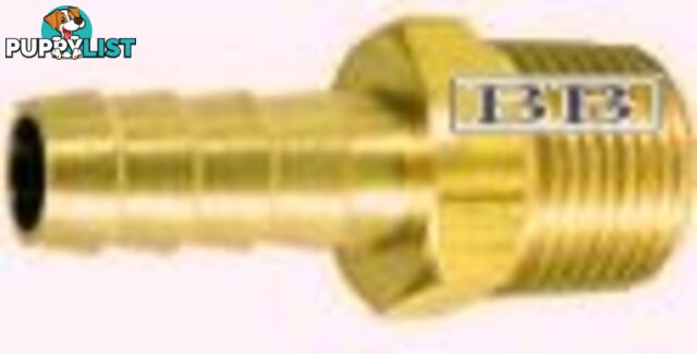 Brass hose tail 1/4" NPT x 10mm ID hose