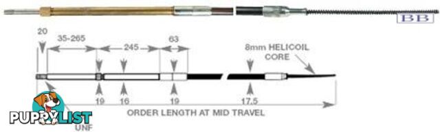 D0499 - TFX steering cable - 4.00m