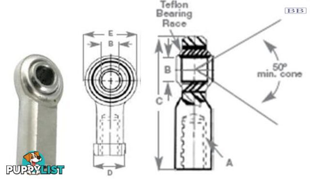 Rod ends s/s 3/8 1/2  5/8  3/4UNF