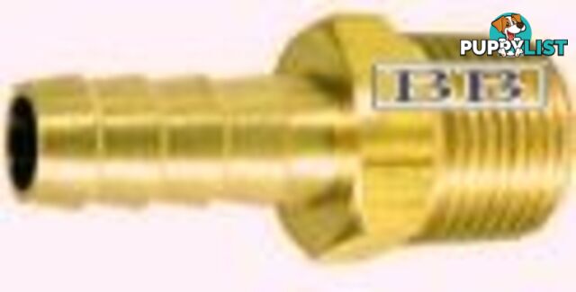 Brass hose tail 1/4" NPT x 8mm ID hose