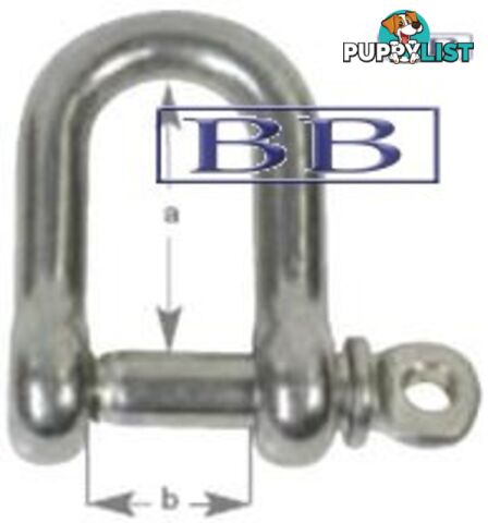 Standard 'D' Shackle-Captive Pin 5mm TO 10mm