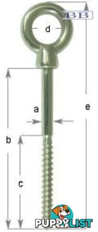 Eye Head Lag Screw  - 10mm