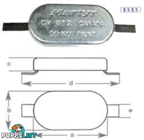 Oval Anode with Strap 8.5kg