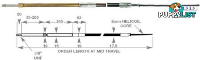 D0499 - TFX steering cable - 4.75m