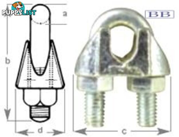 Gal Wire Rope Grip suits wire 3/8"