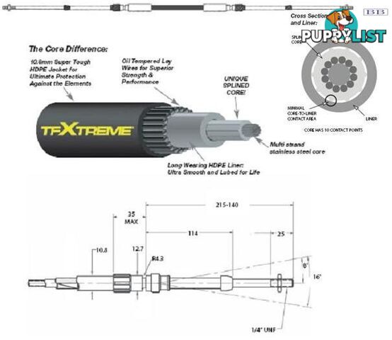 CC693 TFXTREME Control Cable, 7.50m