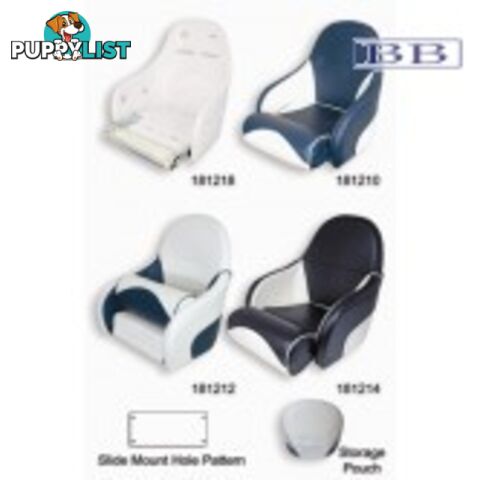 Boat seats Ocean boat Seat Black with White Trim