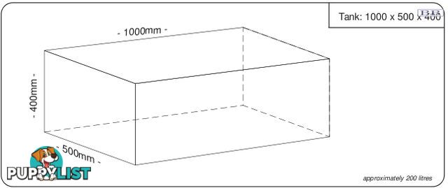 Water tanks 1000mm LONG x 500mm MID x 400mm SHORT 185 litre