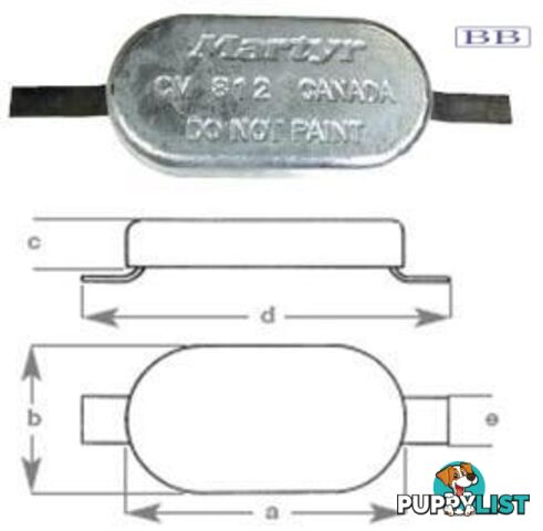 Oval Anode with Strap 3.1kg