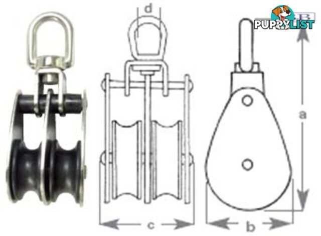 Double Cheek Block 14mm