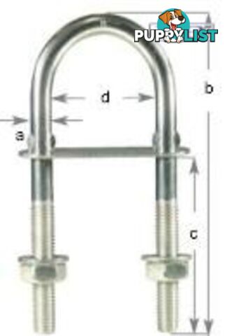 'U' Bolt - Crimped M8