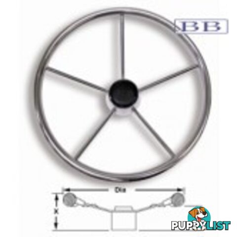 Boat steering wheels Five Spoke S/S Wheel 4 sizes