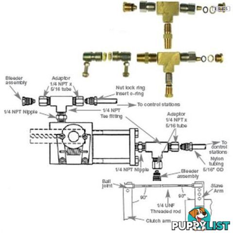 Hynautic Shift Slave Fitting Kit hydralic Seastar