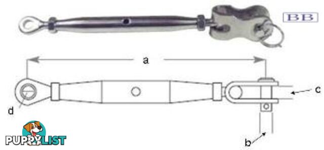 Turnbuckle Toggle & Eye M5