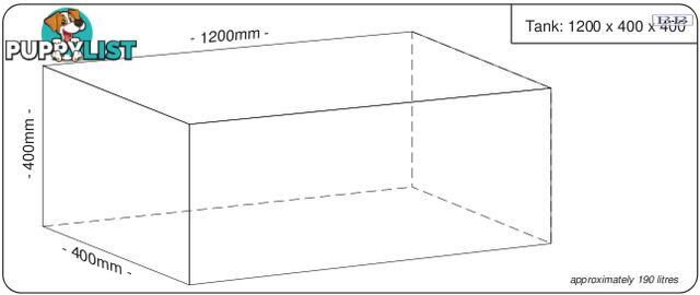 Water tanks 1200mm LONG x 400mm MID x 400mm SHORT 180 litre