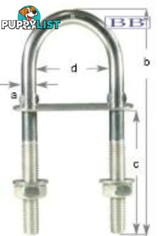 'U' Bolt - Crimped M10