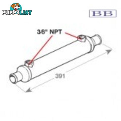 Oil cooler 2.25 kw - 25mm Waterway