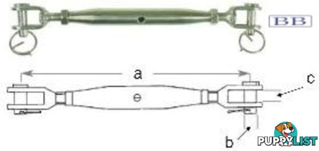 Turnbuckle Fork - Fork M8