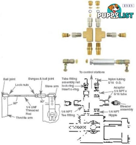 Hynautic Throttle Slave Fitting Kit hydraulic Seastar