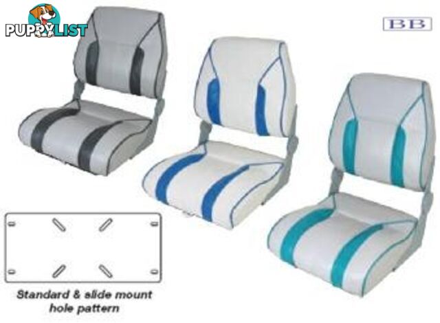 Premier boat Seat - White and Blue