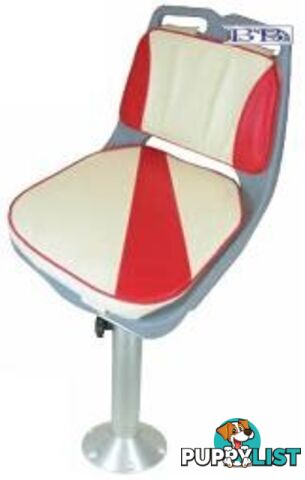 Bay Pedestal Seat - Off White & Red 181362