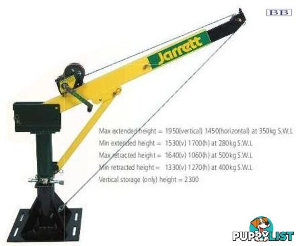 Backsaver cranes by Jarret 500kg Electric Crane Lift and Turn STD colour or White F19001E12 F19001E24