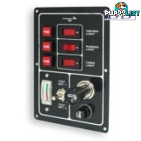 3 Switch Panel with Meter and Lighter Socket