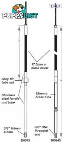 D0345 - TFX steering cable - 5.75m