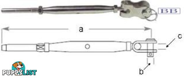 Turnbuckle to suit 1/4" wire