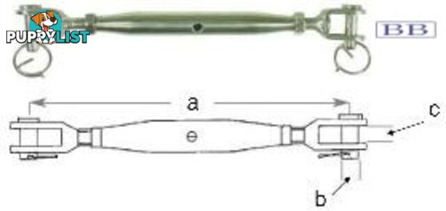 Turnbuckle Fork - Fork M6