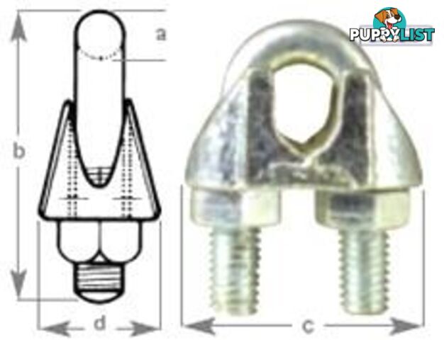 Gal Wire Rope Grip suits wire 1/2"