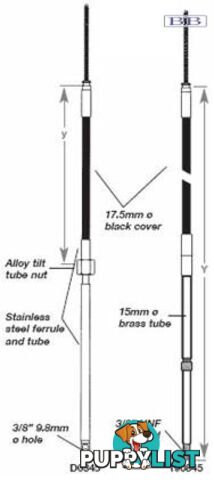 D0345 - TFX steering cable - 7.75m