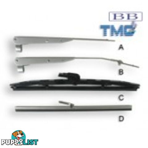 Black Poly Curved Wiper Blade, 405mm