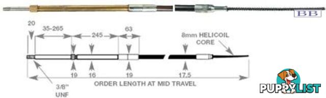 D0499 - TFX steering cable - 3.50m