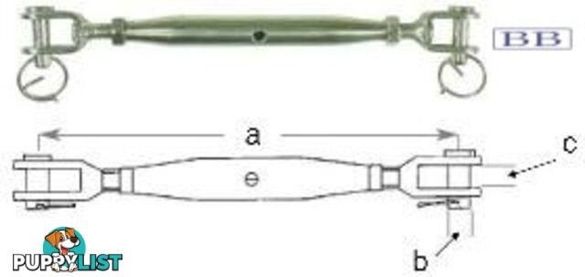 Turnbuckle Fork - Fork M10