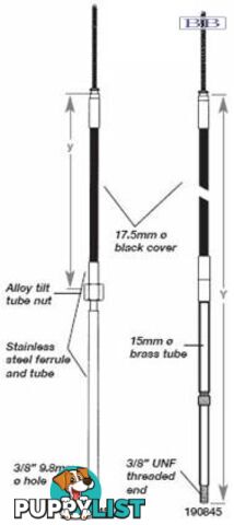 190845 - TFX  steering cable - 2.25m