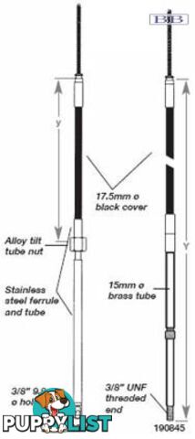 D0345 - TFX steering cable - 3.25m