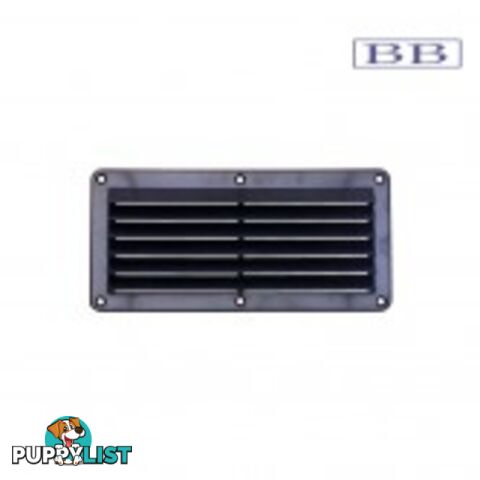 Rectangular Louvre Vent Black