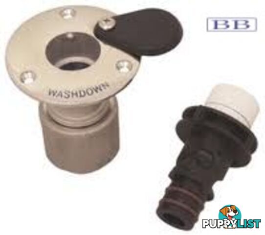 Jabsco Stainless Deck Wash connector Flush mount