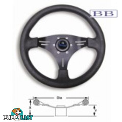 Boat steering wheel Manta Alloy Wheel Black