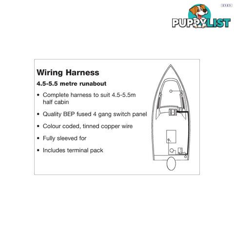 4.5-5.5 Metre Half Cabin Wiring Harness