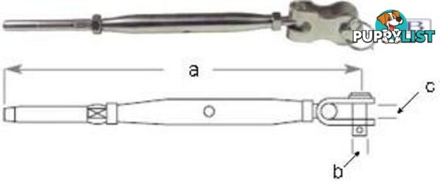 Swage and ToggleTurnbuckles to suit 1/8" wire TO 1/4