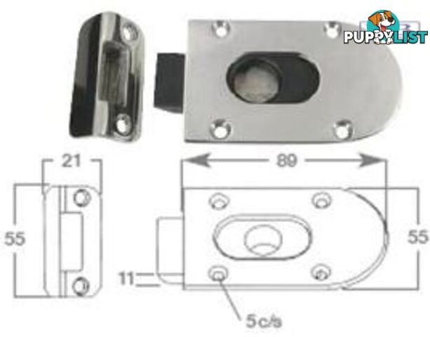 Spring Slide Latches - 316 Stainless Steel