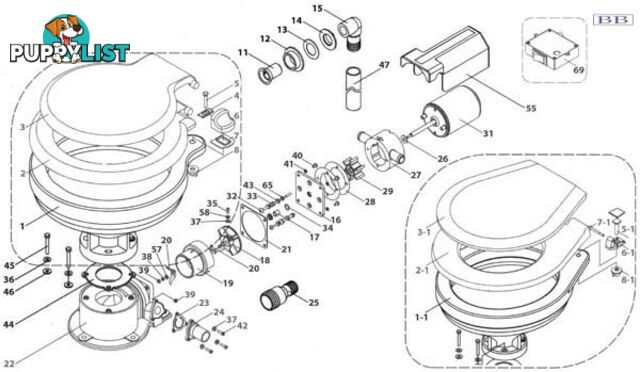 TMC toilet Repair Kit - Electric sp606