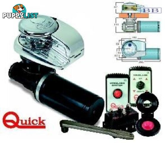 Quick anchor winches Vertical Anchor Winch - Aster 500 (20-30mm deck)