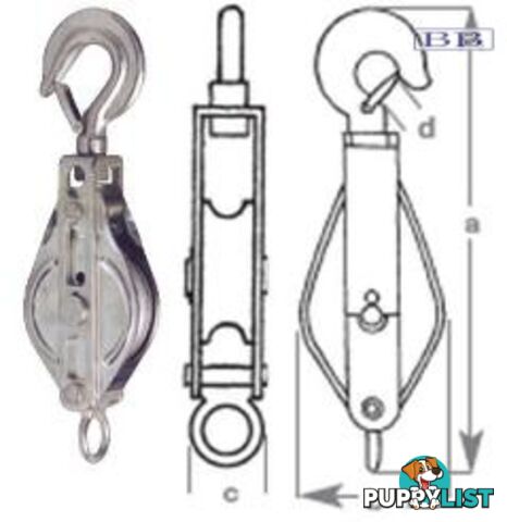 Trawl Block with Hook 14mm