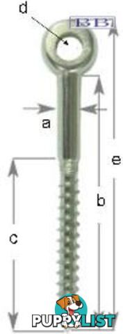 Eye Head Lag Screw - 10mm